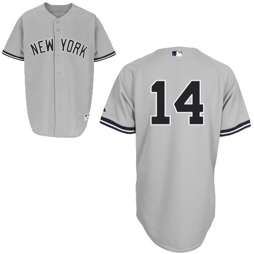 Brian Roberts #14 MLB Jersey-New York Yankees Men's Authentic Road Gray Baseball Jersey - Click Image to Close